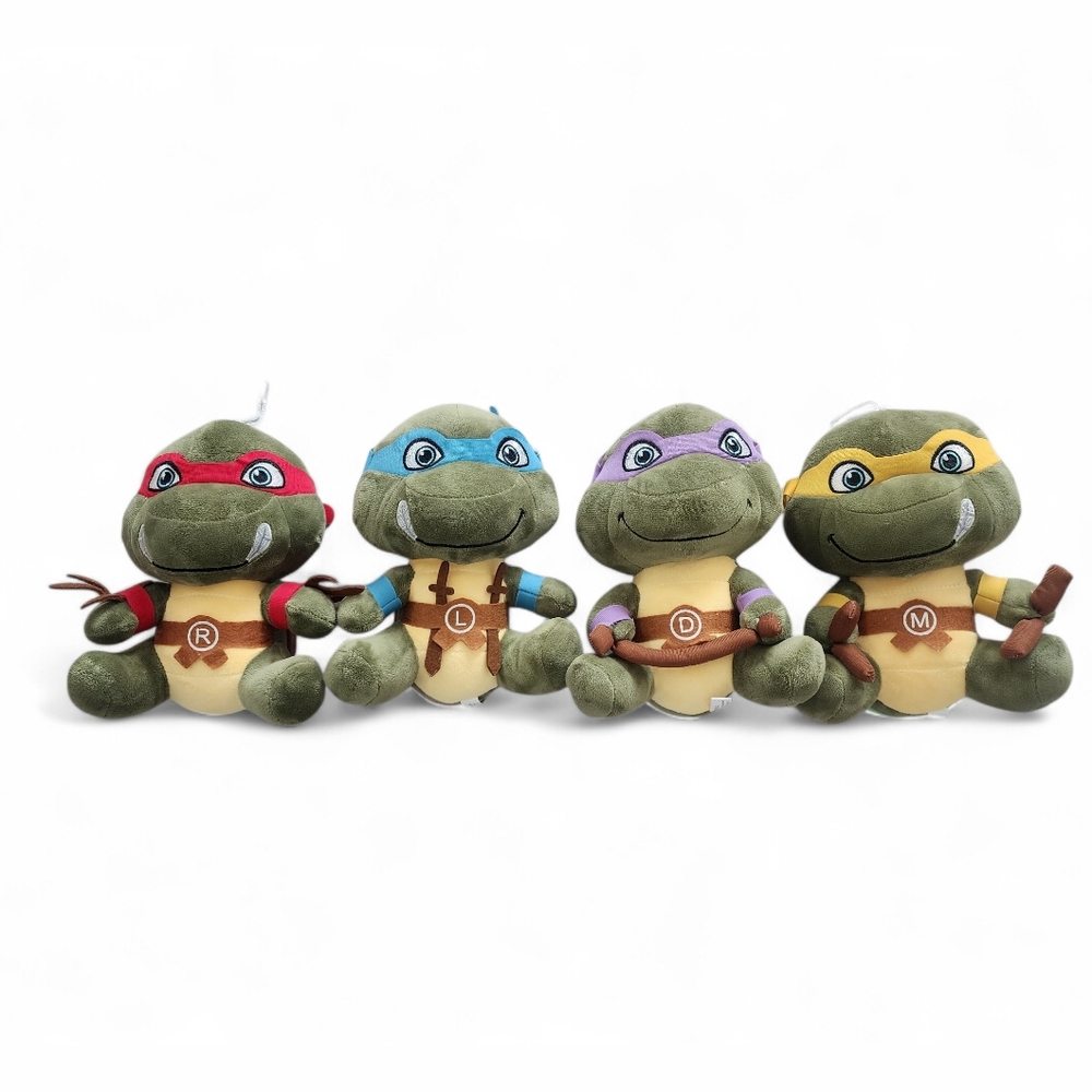 Set of 4 TMNT Teenage Mutant Ninja Turtles Plush Stuffed Animals
